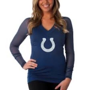 NWT All Sport Couture Indianapolis Colts Royal Blue Long Sleeve Top M
